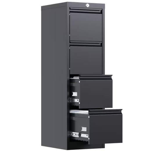 4 Drawer File Cabinet, Metal Vertical File Storage Cabinet with Lock